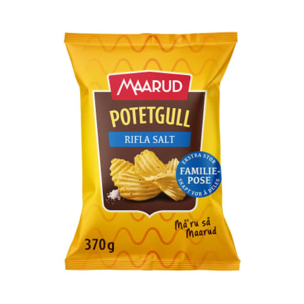 Potato Chips Ridged Salt 370g Maarud | Potato Chips | All season, Chips, Party, Snacks | Maarud